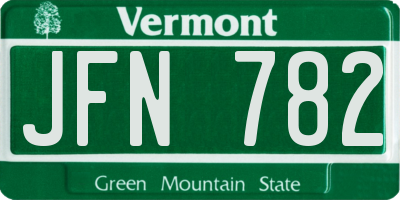 VT license plate JFN782