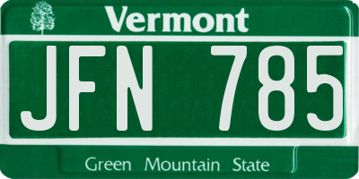 VT license plate JFN785