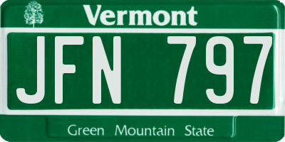 VT license plate JFN797