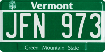 VT license plate JFN973