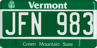 VT license plate JFN983