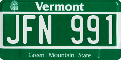 VT license plate JFN991