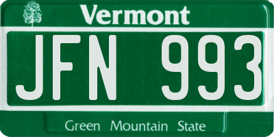 VT license plate JFN993