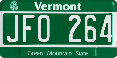 VT license plate JFO264
