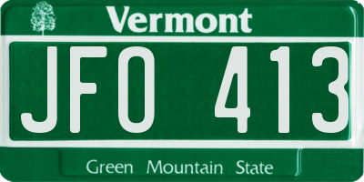 VT license plate JFO413