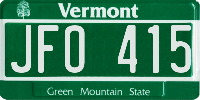 VT license plate JFO415
