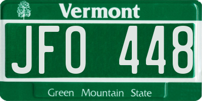 VT license plate JFO448