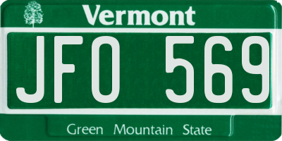 VT license plate JFO569