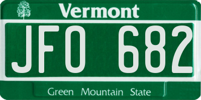 VT license plate JFO682