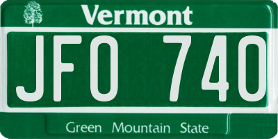 VT license plate JFO740