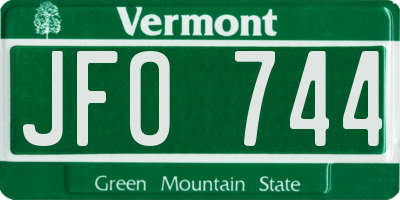 VT license plate JFO744