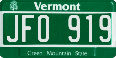 VT license plate JFO919