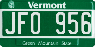 VT license plate JFO956