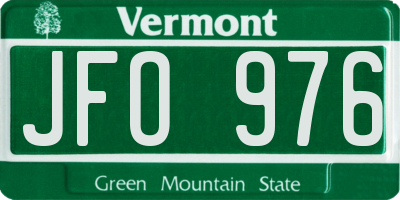 VT license plate JFO976