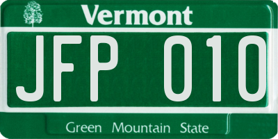 VT license plate JFP010