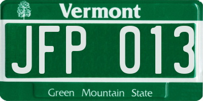 VT license plate JFP013