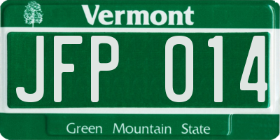 VT license plate JFP014