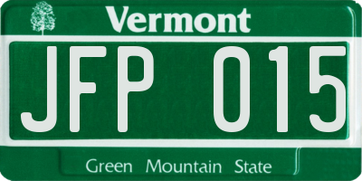 VT license plate JFP015
