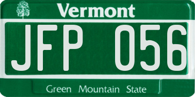 VT license plate JFP056