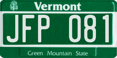 VT license plate JFP081