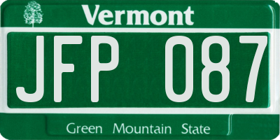 VT license plate JFP087