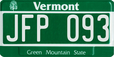 VT license plate JFP093