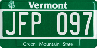 VT license plate JFP097