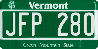 VT license plate JFP280