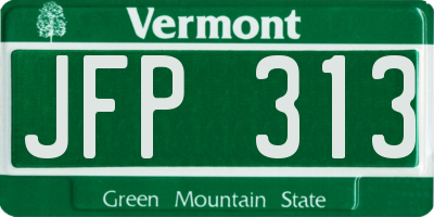 VT license plate JFP313