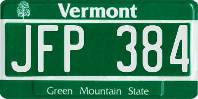VT license plate JFP384