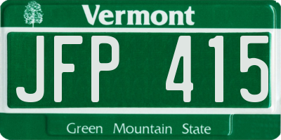 VT license plate JFP415