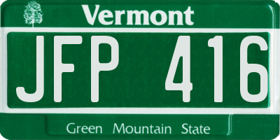 VT license plate JFP416