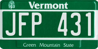VT license plate JFP431