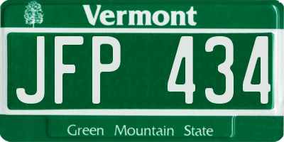VT license plate JFP434