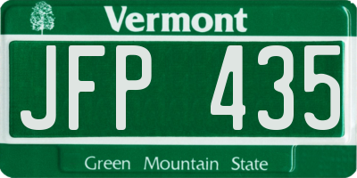 VT license plate JFP435