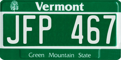 VT license plate JFP467