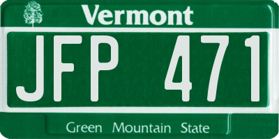 VT license plate JFP471