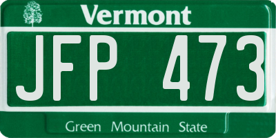 VT license plate JFP473