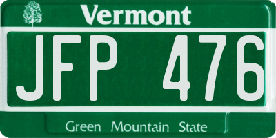 VT license plate JFP476