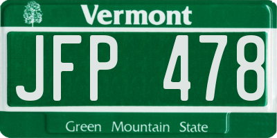 VT license plate JFP478
