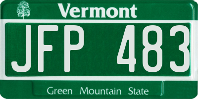 VT license plate JFP483