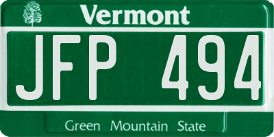 VT license plate JFP494