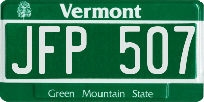 VT license plate JFP507