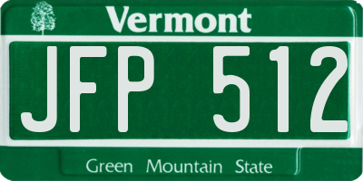 VT license plate JFP512