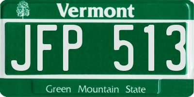 VT license plate JFP513