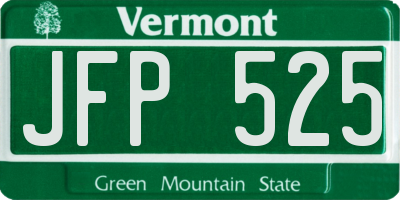 VT license plate JFP525