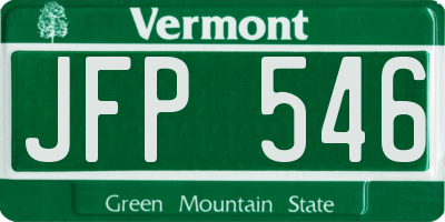 VT license plate JFP546