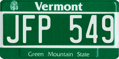 VT license plate JFP549