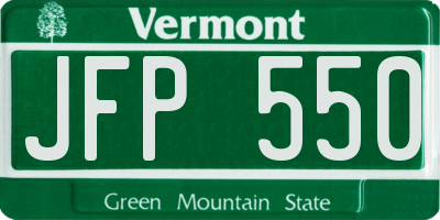 VT license plate JFP550