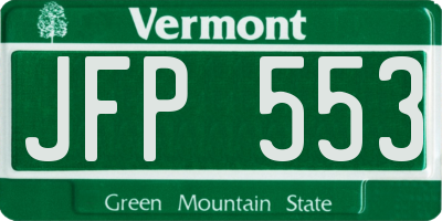 VT license plate JFP553